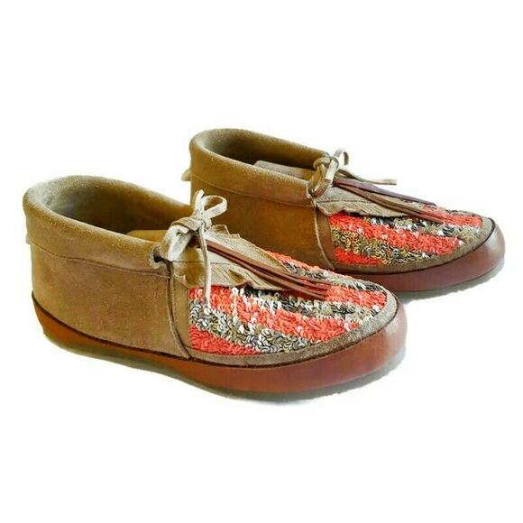 FIGUE Free People Striped Desert Moccasin sequined boho suede booties Size 7 NEW - Picture 1 of 8